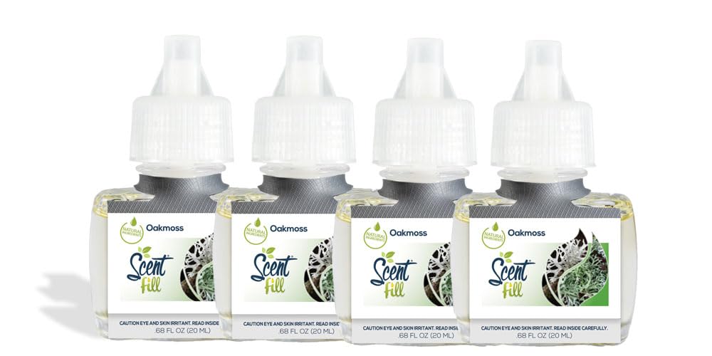 Scent Fill Oakmoss Plug In Air Freshener, 4 Scented Oil Refills