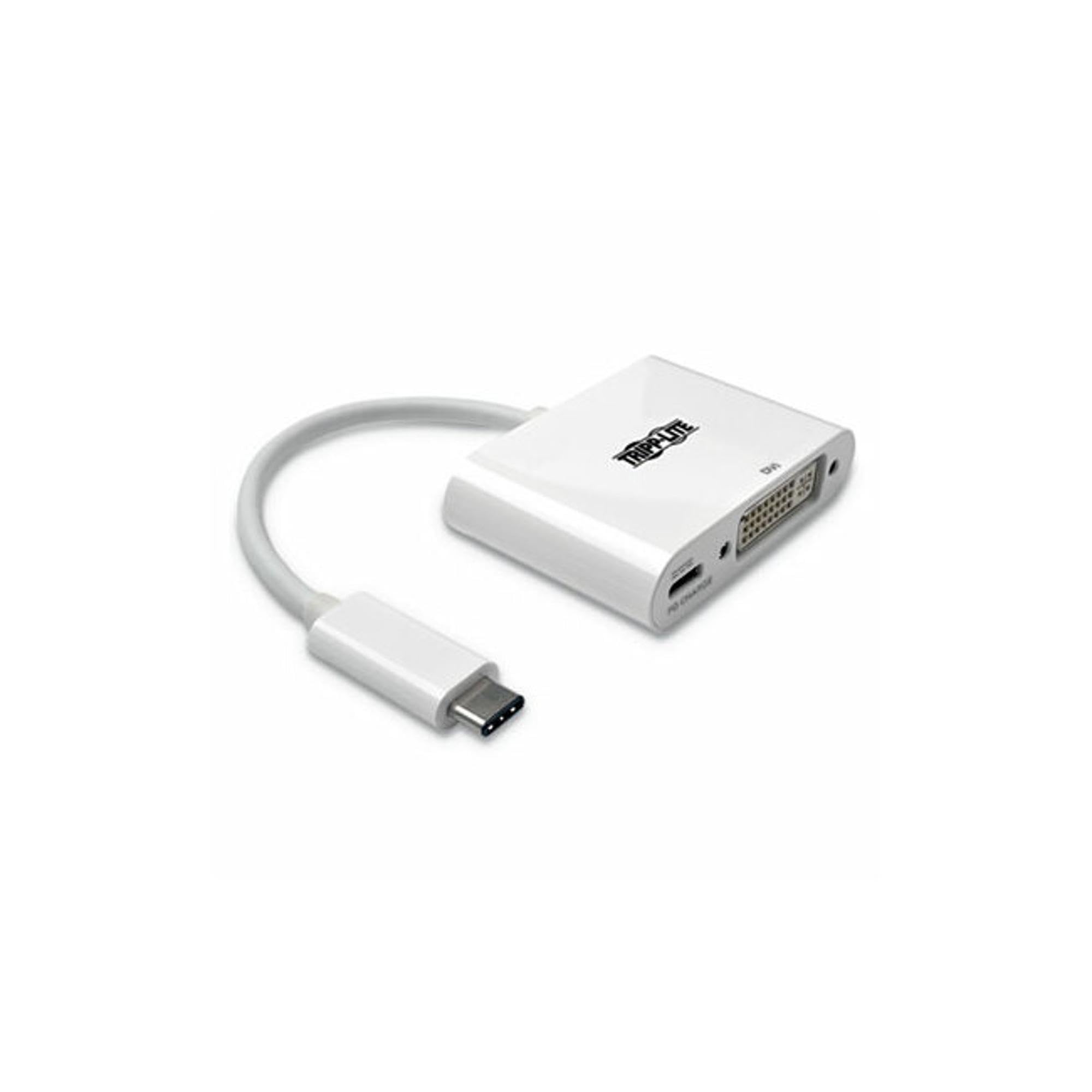 TrippLite AC U44406NDC USBC to DVI Adapter with PD Charging White Retail