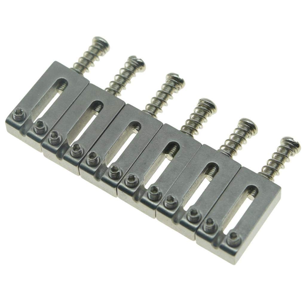 Kaish Set Of 6 Stainless Steel Saddles Electric Guitar Bridge Saddle 10.5Mm With Nickel Screws For Strat Tele Guitars