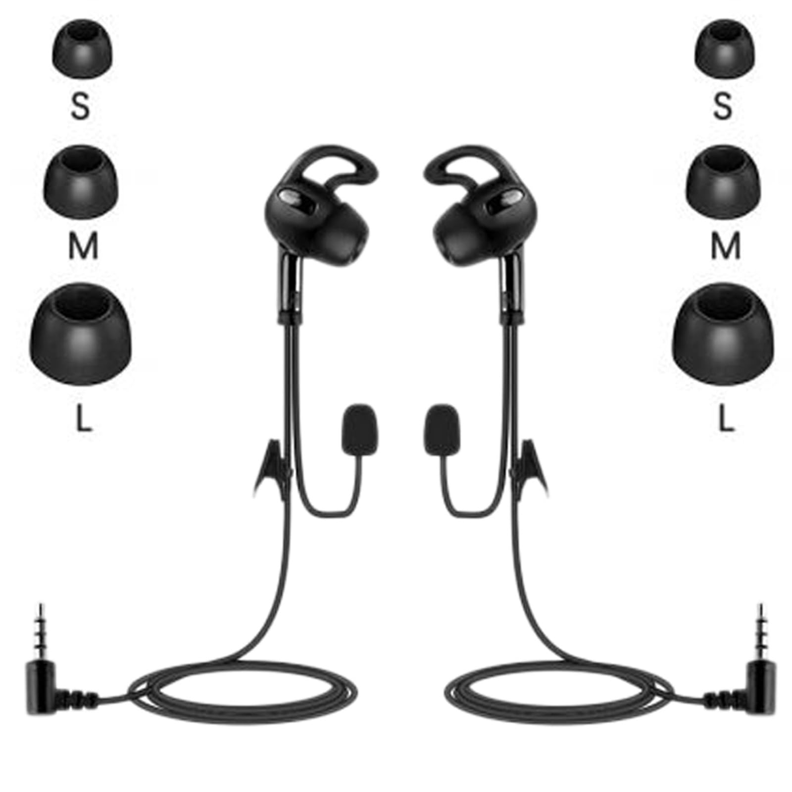GaiRen 2 Pack Left & Right Ear Referee Earphone, HiFi Headset Earhook Earpiece Fit for V6 V4 FBIM Soccer Football Coach Intercom