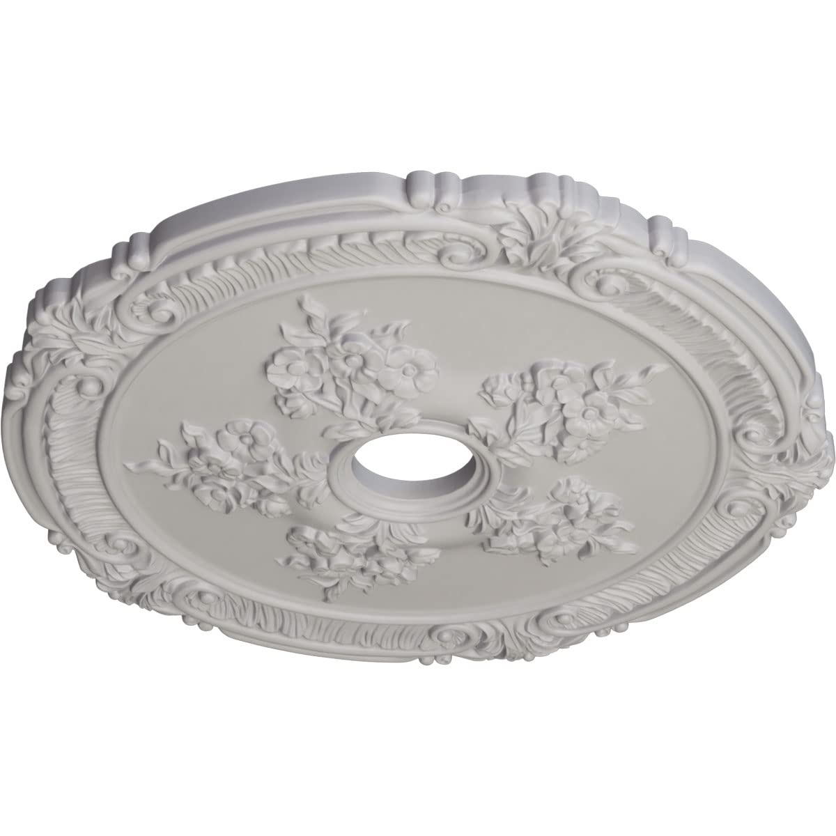 Ekena Millwork Cm26Atuwf Attica With Rose Ceiling Medallion, Ultra Pure White, 26''Od X 3 3/4''Id X 1 1/2''P
