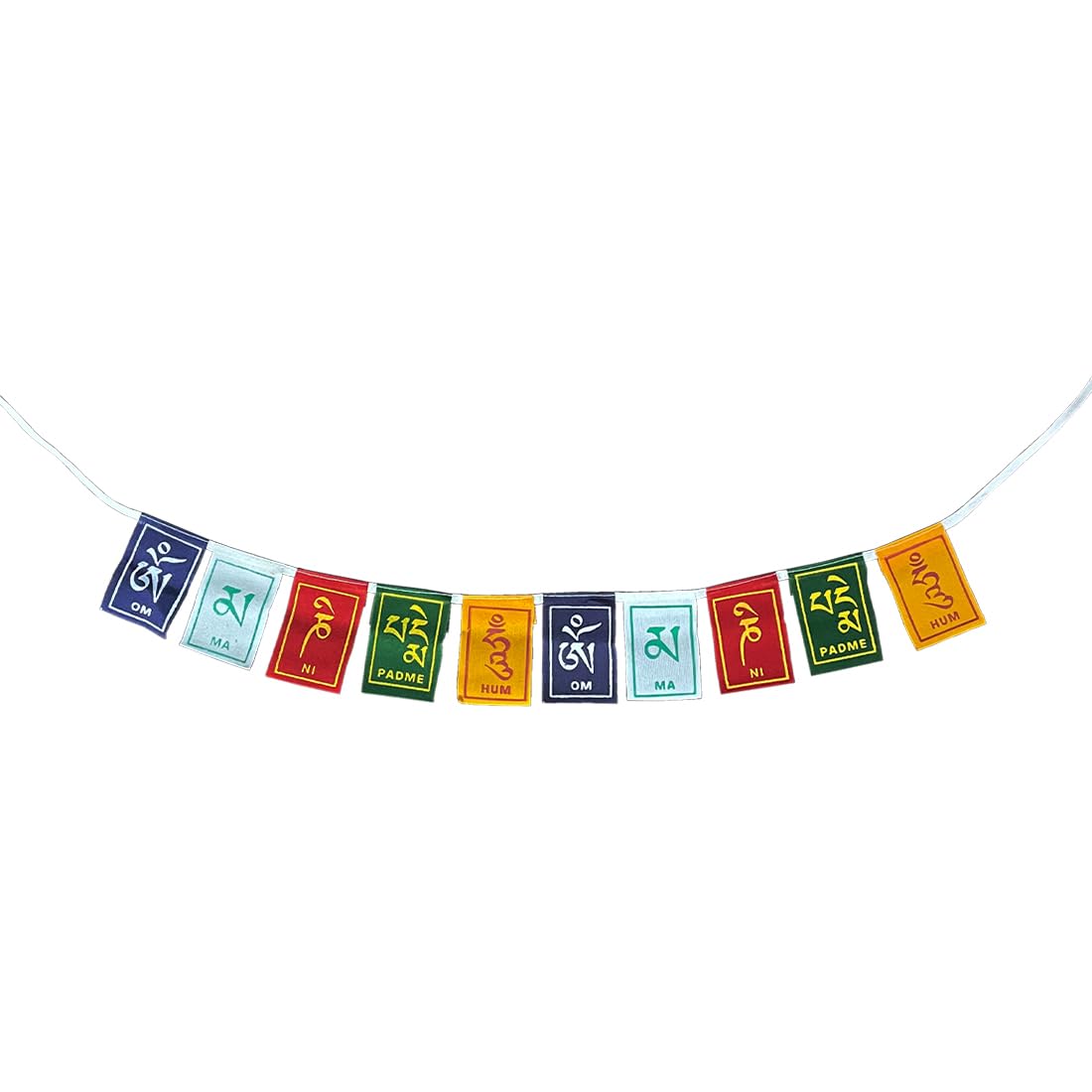 Shoppersduniya Tibetan Flag Buddha Om Mani Padme Hum For Bike Decoration Accessories Car Home Office Wall DCor  Multicolour