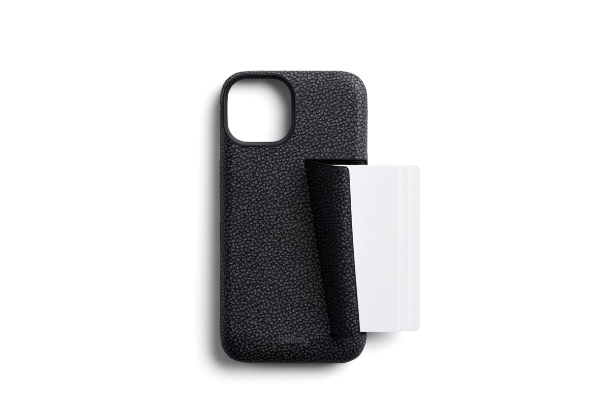Bellroy Phone Case For Iphone 14 Plus With Card Holder (Leather Iphone Cover, Soft Microfiber Lining) - Stellarblack