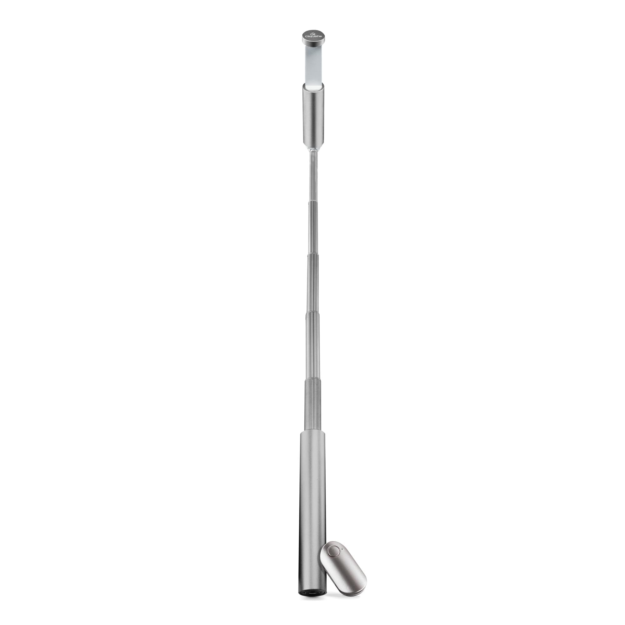 CliqueFie CLIAGRY Aluminum Selfie Stick with Bluetooth Remote Control, Gray