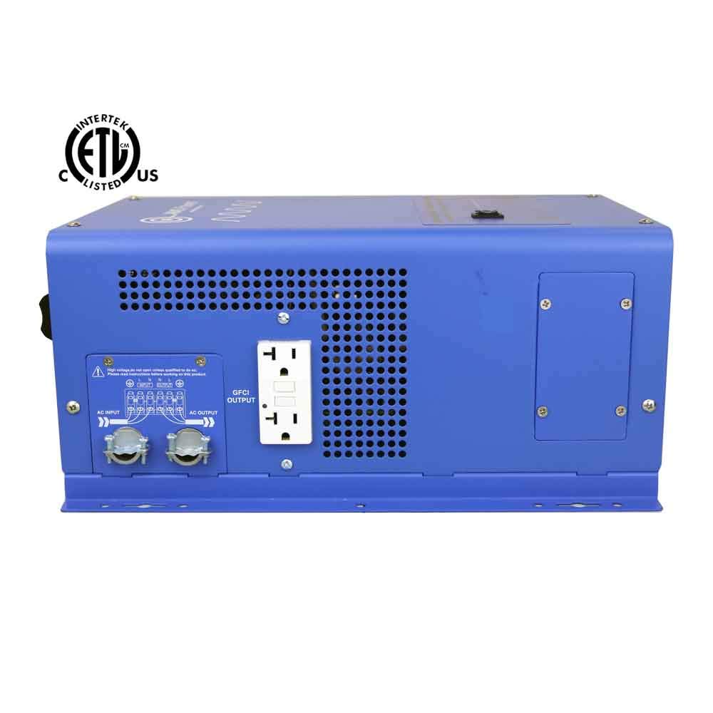 Aims Power 2000 Watt / 6000 Watt Surge 12V Pure Sine Inverter Charger Etl Certified To Ul 458