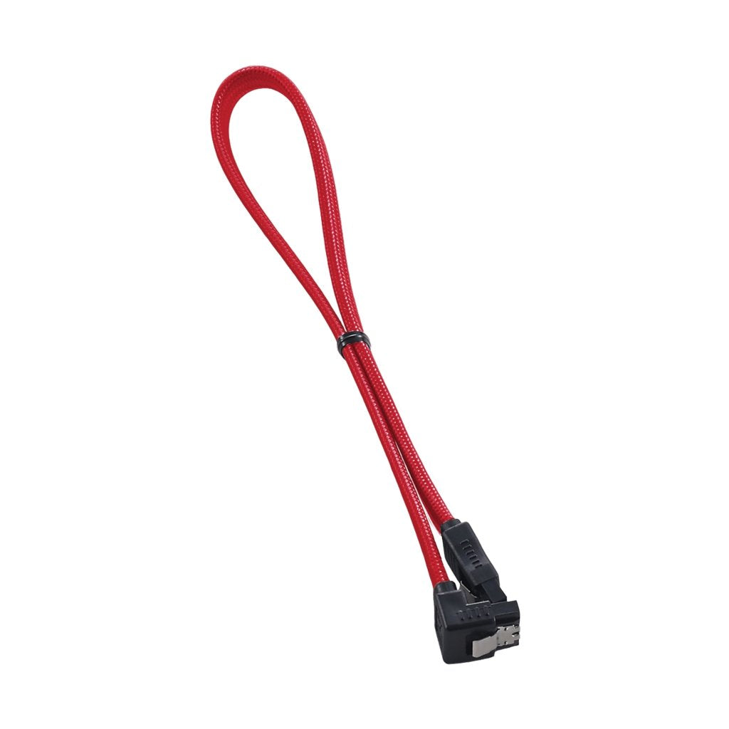 Cablemod Modflex Sleeved Right Angle Sata 3 Cable (Red, 30Cm)