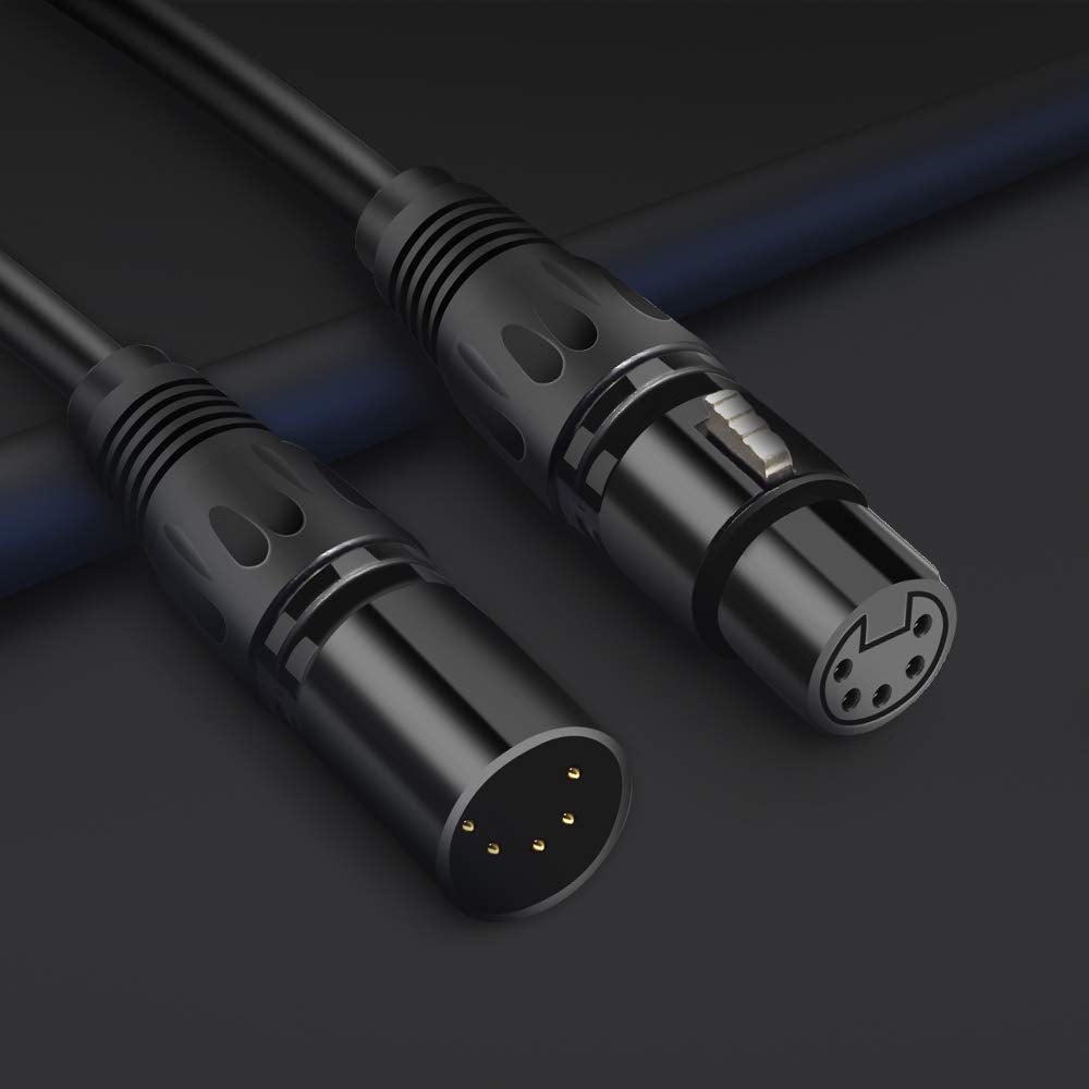 Siyear Xlr 5 Pin Rj45 Adapter Cable Xlr 5 Pin Male To Rj45 & Xlr 5 Pin Female To Rj45 Female Dmx Ethernet Adapter Converter Cabl