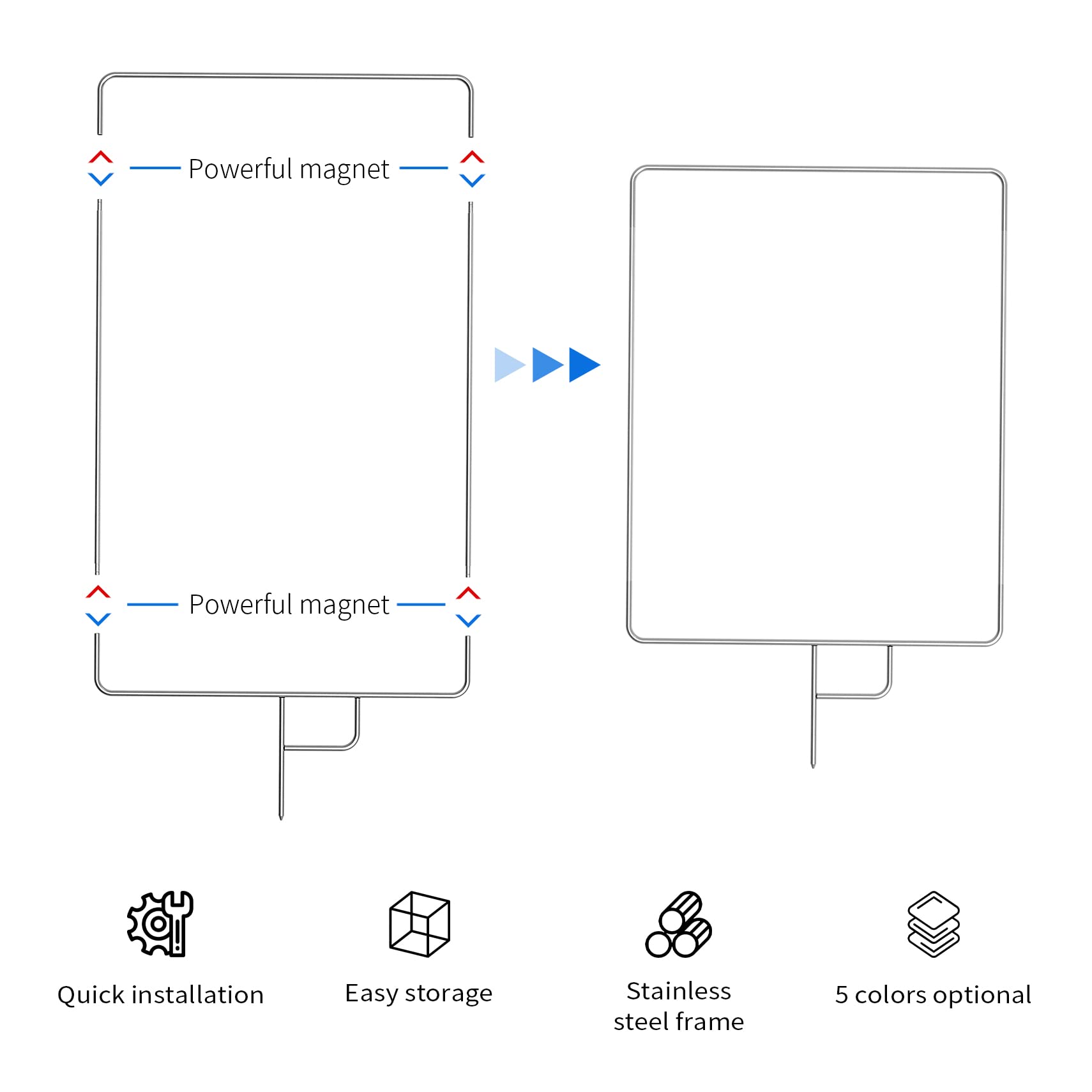Selens 30''X35'' Light Reflector Flag With Frame, 5 In 1 Cover Cloth And Diffuser Gold & Silver, Black & White For Studio Photog