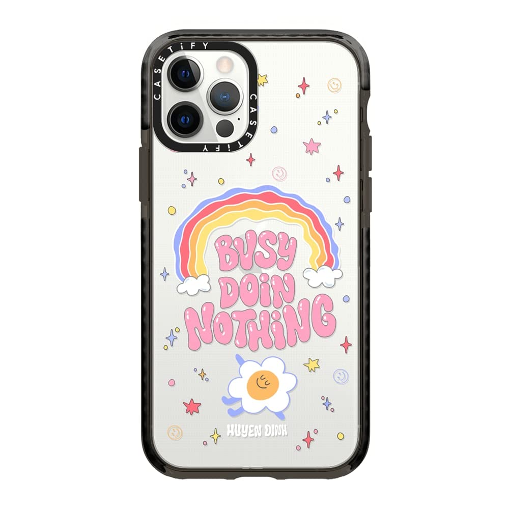Casetify Impact Case For Iphone 12 Iphone 12 Pro   Busy Doing Nothing By Huyen Dinh   Clear Black