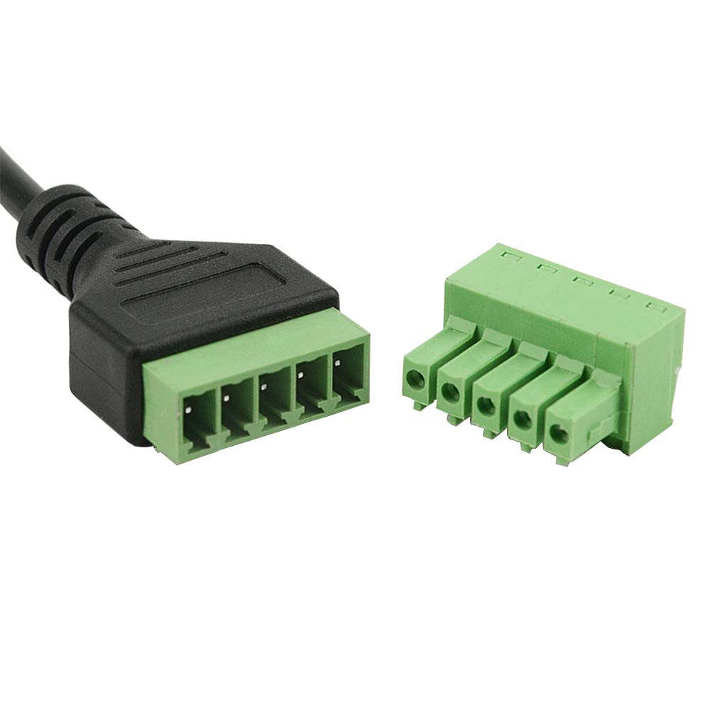 Wmycongcong 2 Pcs Micro Usb Screw Terminal Block Connector Micro Usb 2.0 Male To 5 Pin Female Bolt Screw Terminals Pluggable Typ