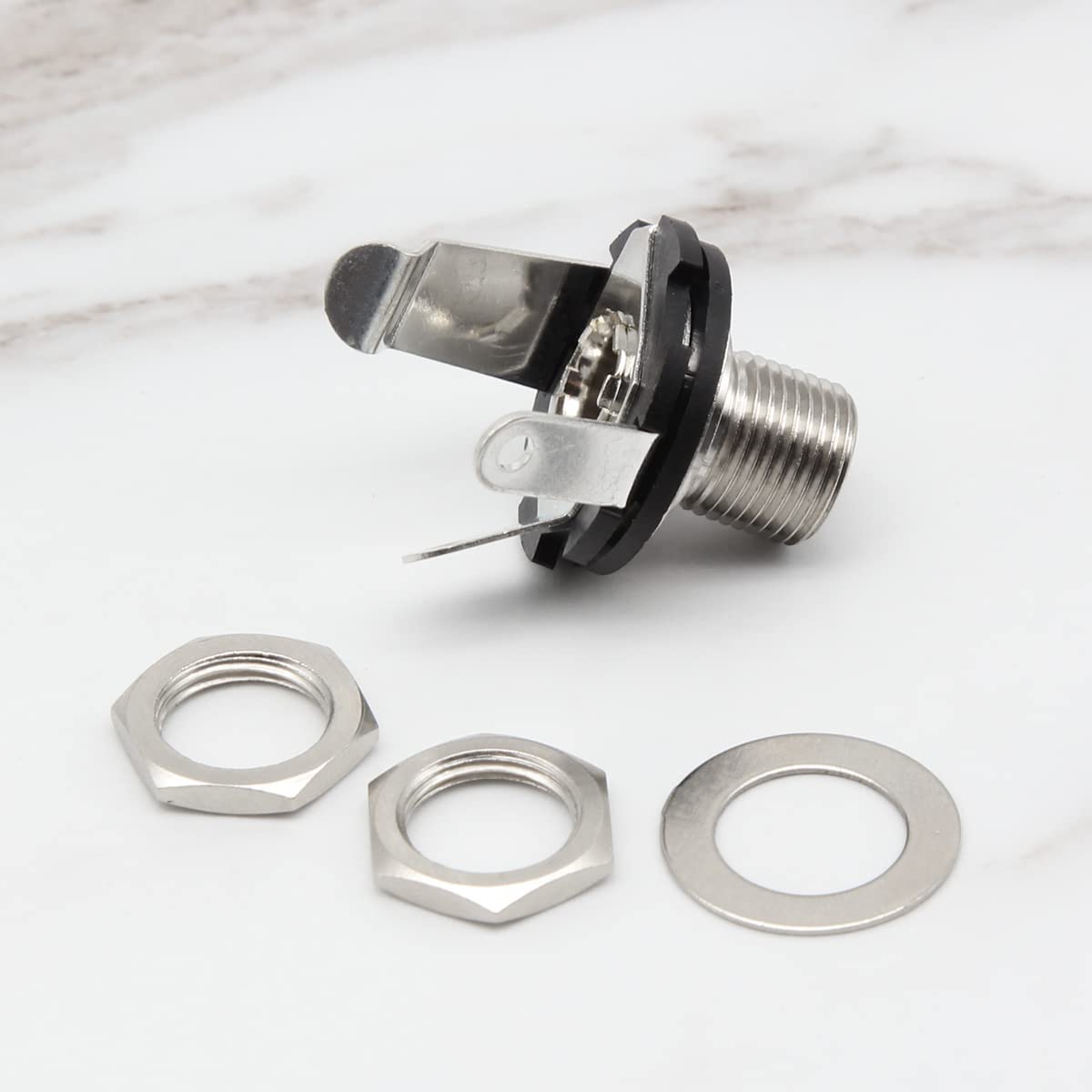 Fleor Electric Guitar Jack 6.35Mm 1/4 Mono Jack Copper Input/Output Socket With Nut Washer