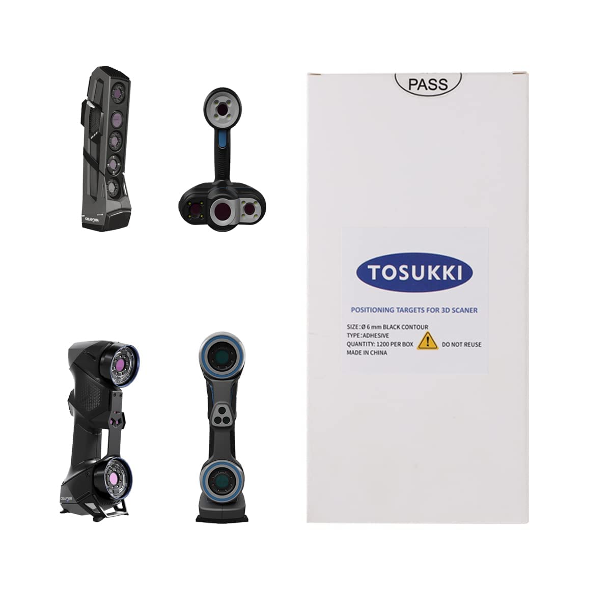 Tosukki 6Mm Positioning Targets With Black Contour For 3D Scaner,3D Scanning Markers/Dots/Stickers,Reference Point Markers/Refle