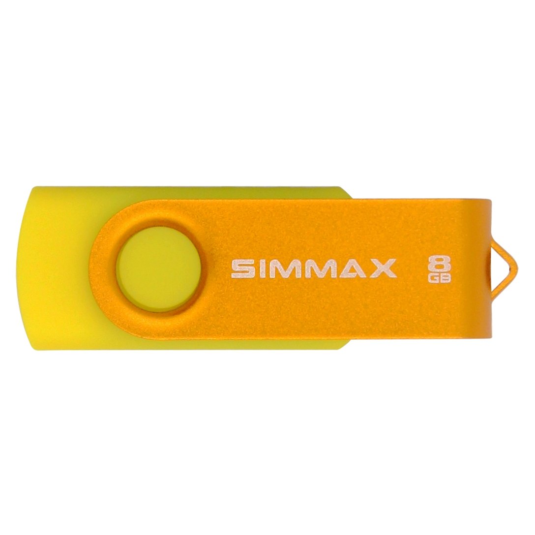 Simmax 5Pcs 8Gb Usb Flash Drive Usb 2.0 Flash Drive Memory Stick Fold Storage Thumb Stick Pen Swivel Design (Five Mixed Colors: Black Blue Green Gold Rose)(Mix Color2)