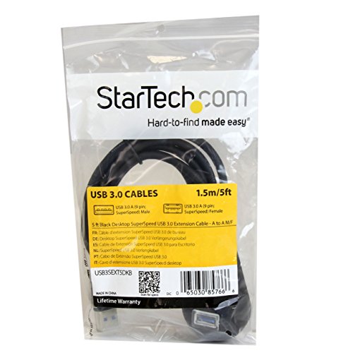 Startech.Com 5Ft Superspeed Usb 3.0 Extension Cable For Desktop   Stp   Usb A Male To Usb A Female Cable For Computer   Black (U