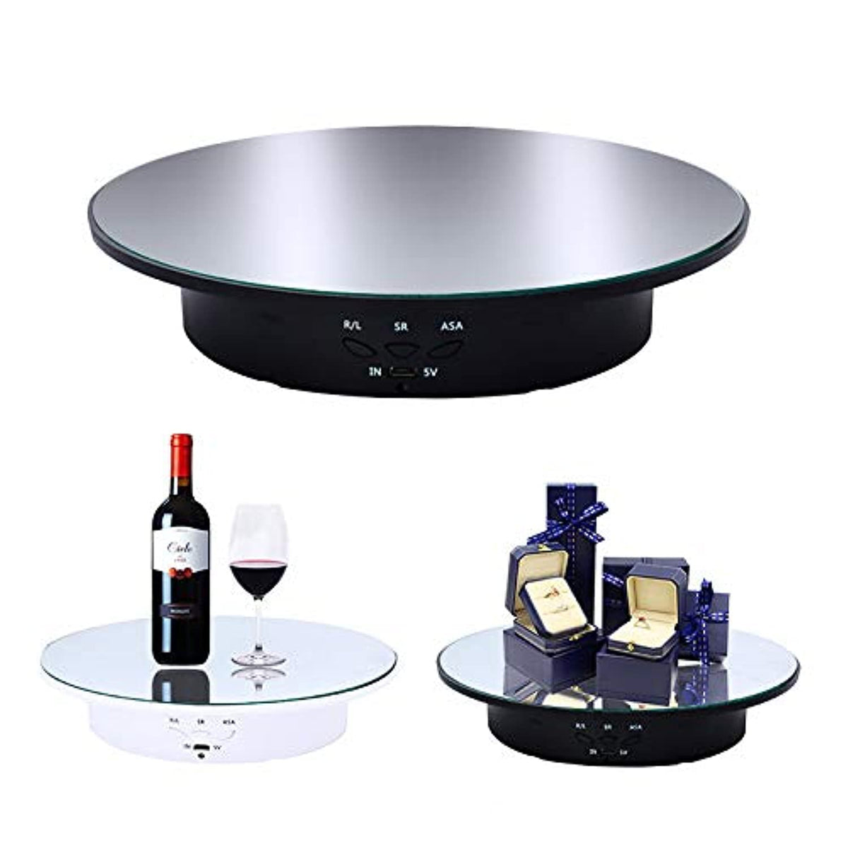 Jayegt Motorized Rotating Display Stand, 7.87Inch /17.6Lbs Load, 360 Degree Electric Rotating Turntable For Photography Products
