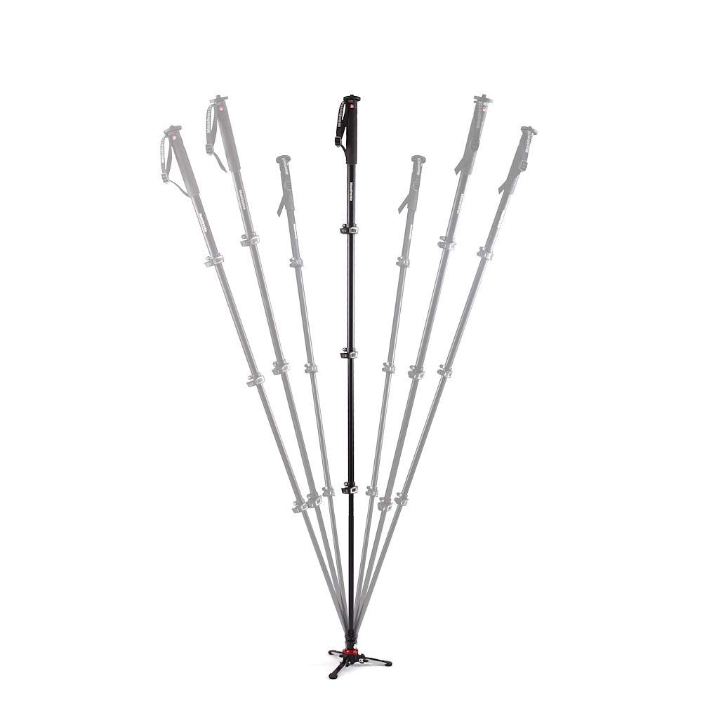 Manfrotto Video Monopod Xpro+, 4 Section Aluminium Camera And Video Support Rod With Fluid Base, Photography Accessories For Content Creation, Video, Vlogging