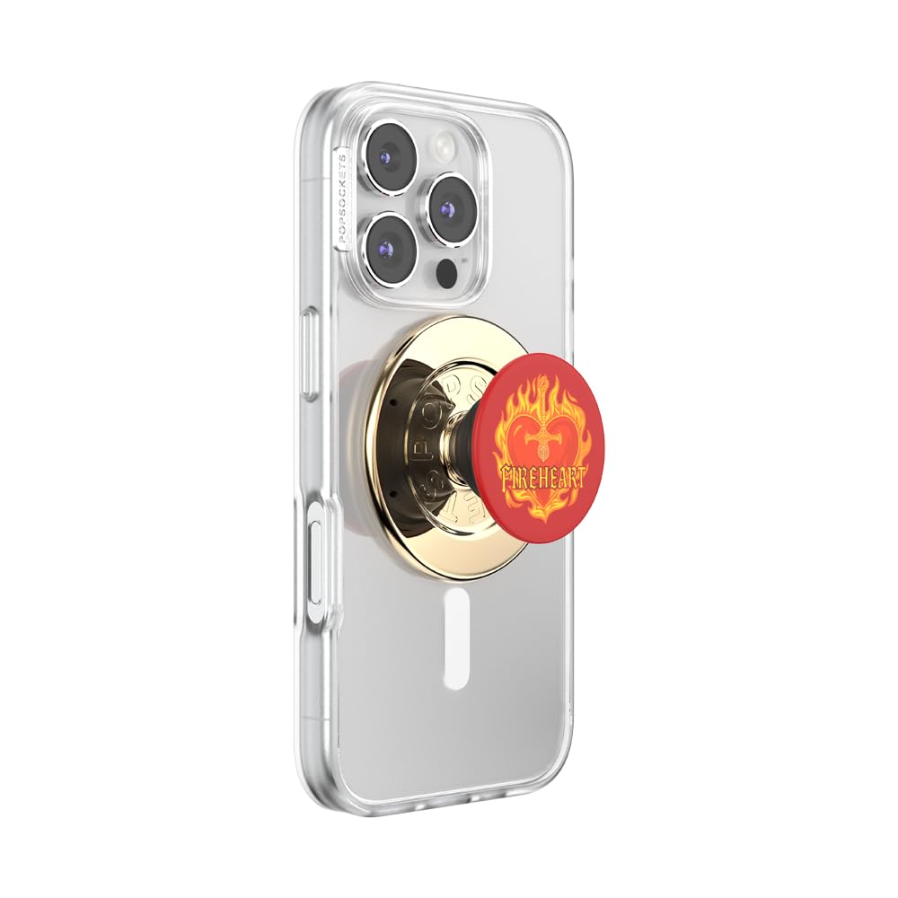 PopSockets Round Phone Grip Compatible with MagSafe, Adapter Ring Included, Phone Holder, Wireless Charging Compatible, Throne o