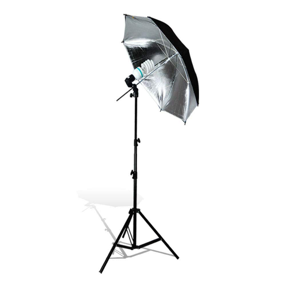 Limostudio 33 Inch Diameter Double Layer Black/Silver Photo Umbrella Lighting Reflector For Contrast, Concentrative Light, Agg12