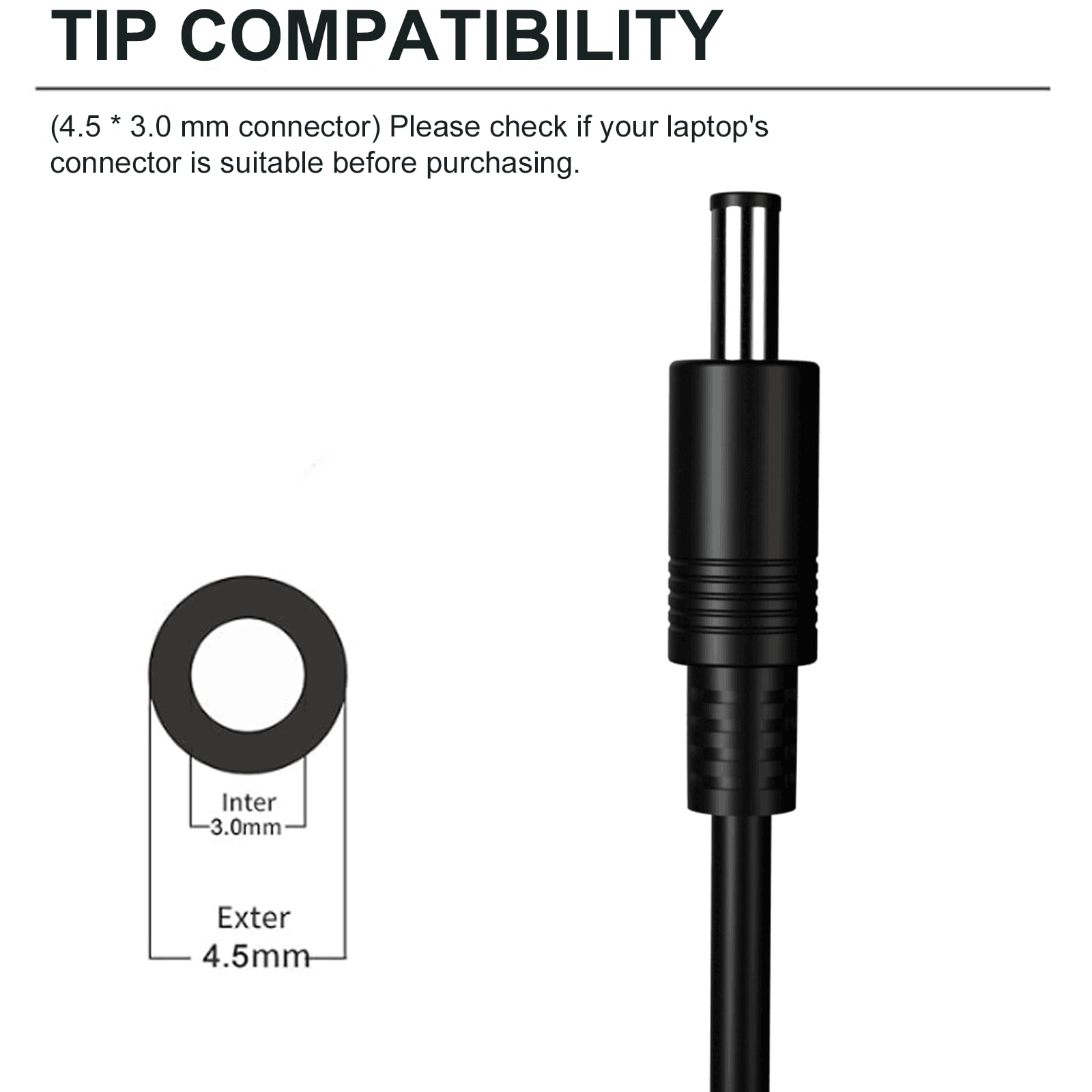 65W 45W Replacement Dell Laptop Charger Fit For Inspiron 11/13/14/15/17 3000 5000 7000 Series(3583 5570) Latitude E5450 Xps 13 65 Watt 45 Watt Ac 2 In 1 Computer Adapter Power Cord (4.5 * 3.0 Mm Jack)