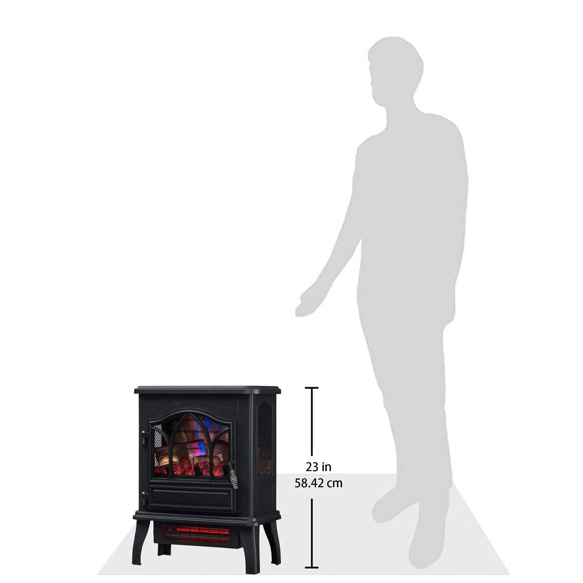 Duraflame 3D Infrared Quartz Electric Fireplace Stove Heater, Black