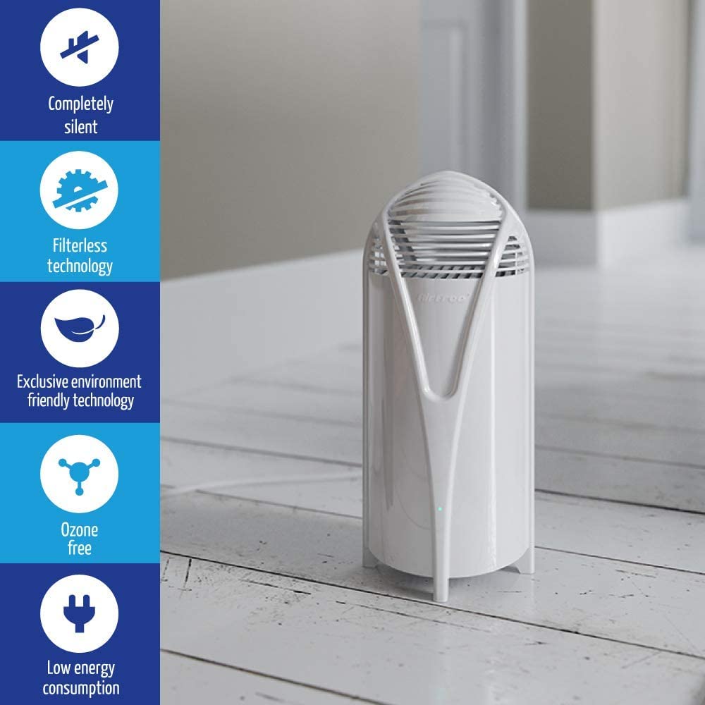 Airfree T800 Filterless Silent Air Purifier For Home Requires No Filter, Fan, Or Humidifier, Covers 180 Sq Ft   White. No Ozone.
