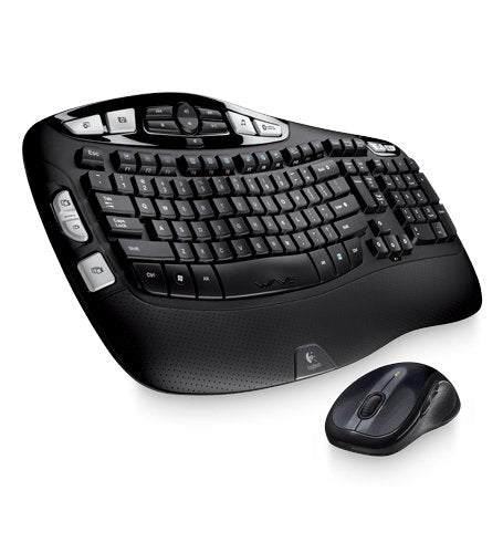 Logitech Mk550 Wireless Wave Keyboard And Laser Mouse Combo W/ 128 Bit Aes Encryption 2.4Ghz Usb
