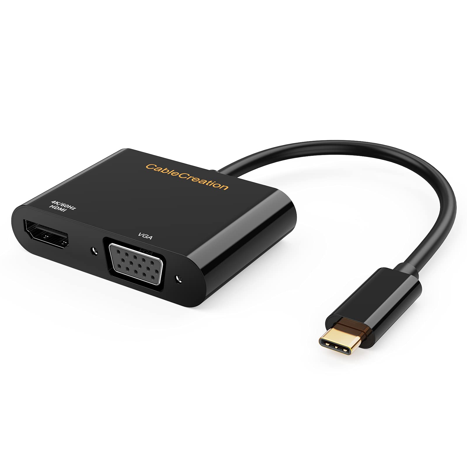 CableCreation USB C to HDMI VGA Adapter4K@60Hz, VGA to USBC-C Adapter, USB-C VGA Multiport Adapter Compatible with iPhone 15 Plu