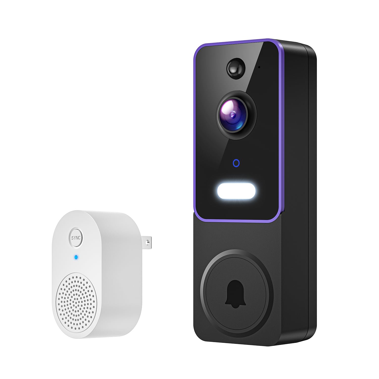 FineLuck Video Doorbell Camera Wireless with Doorbell Receiver, Battery Powered, AI Human Detection, 2-Way Talk, 2.4G WiFi Only,
