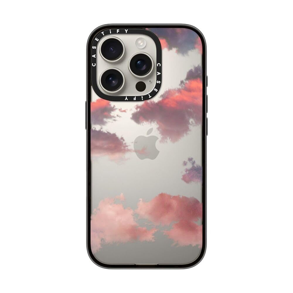 Casetify Compact Case For Iphone 16 Pro [Lightweight / 4 Ft. 2X Military Grade Drop Protection/Slim]   Clouds (Red)   Clear Blac