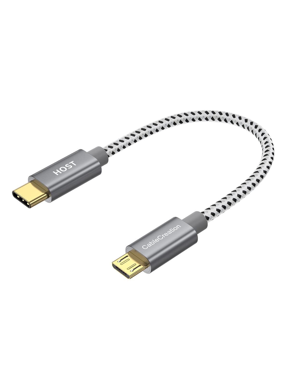 Cablecreation Short Micro Usb To Usb C Cable 0.65 Ft 3 Pack Usb C To Micro Usb Otg Type C To Micro Usb Cable, Usb C To Usb Micro