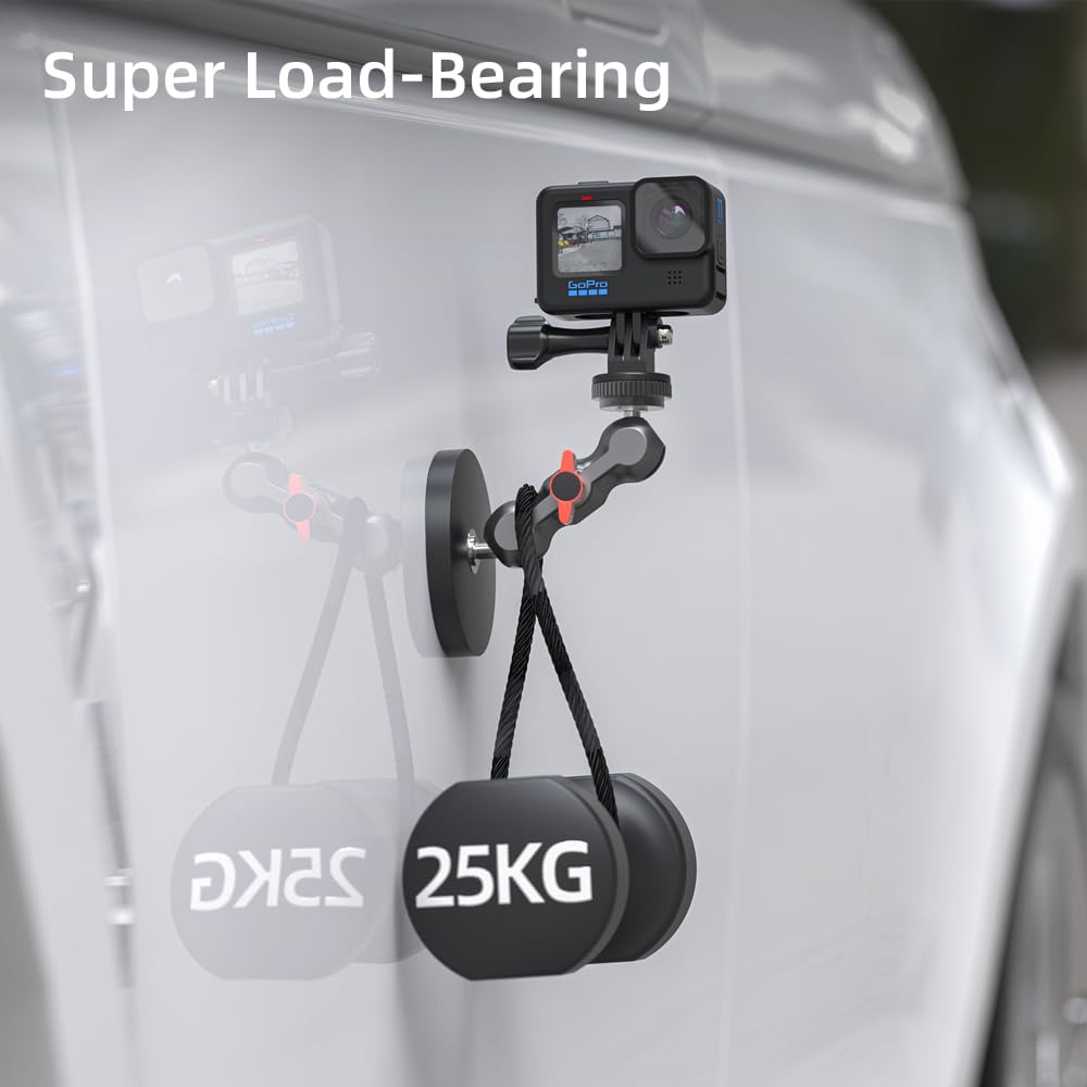 Skezn Magnetic Camera Mount With 2 Ball Joints, Compatible With Gopro Hero 13/12/11/10/9/8 Black, Dji Osmo Action 4/3, Campark, Akaso And More