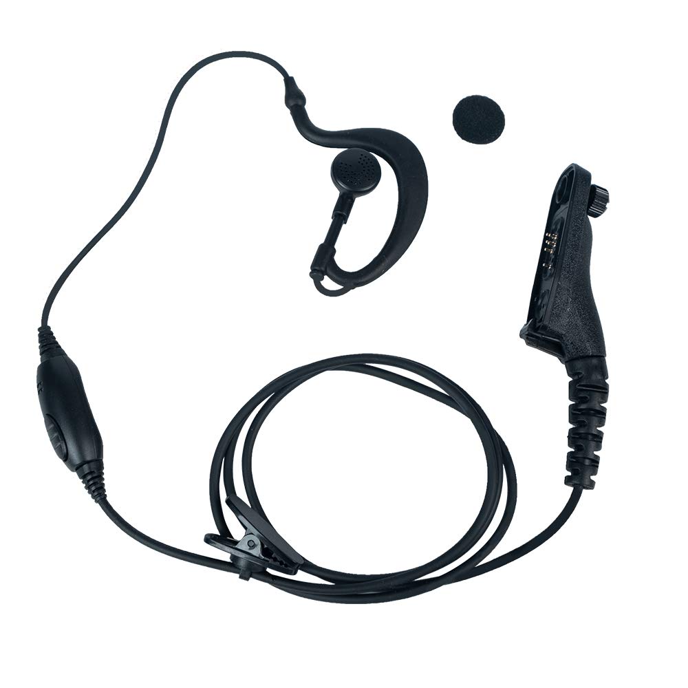 Klykon Apx6000 Earpiece Headset With Mic Ptt For Motorola Xpr6550 Xpr7550 Xpr7580 Walkie Talkie Black