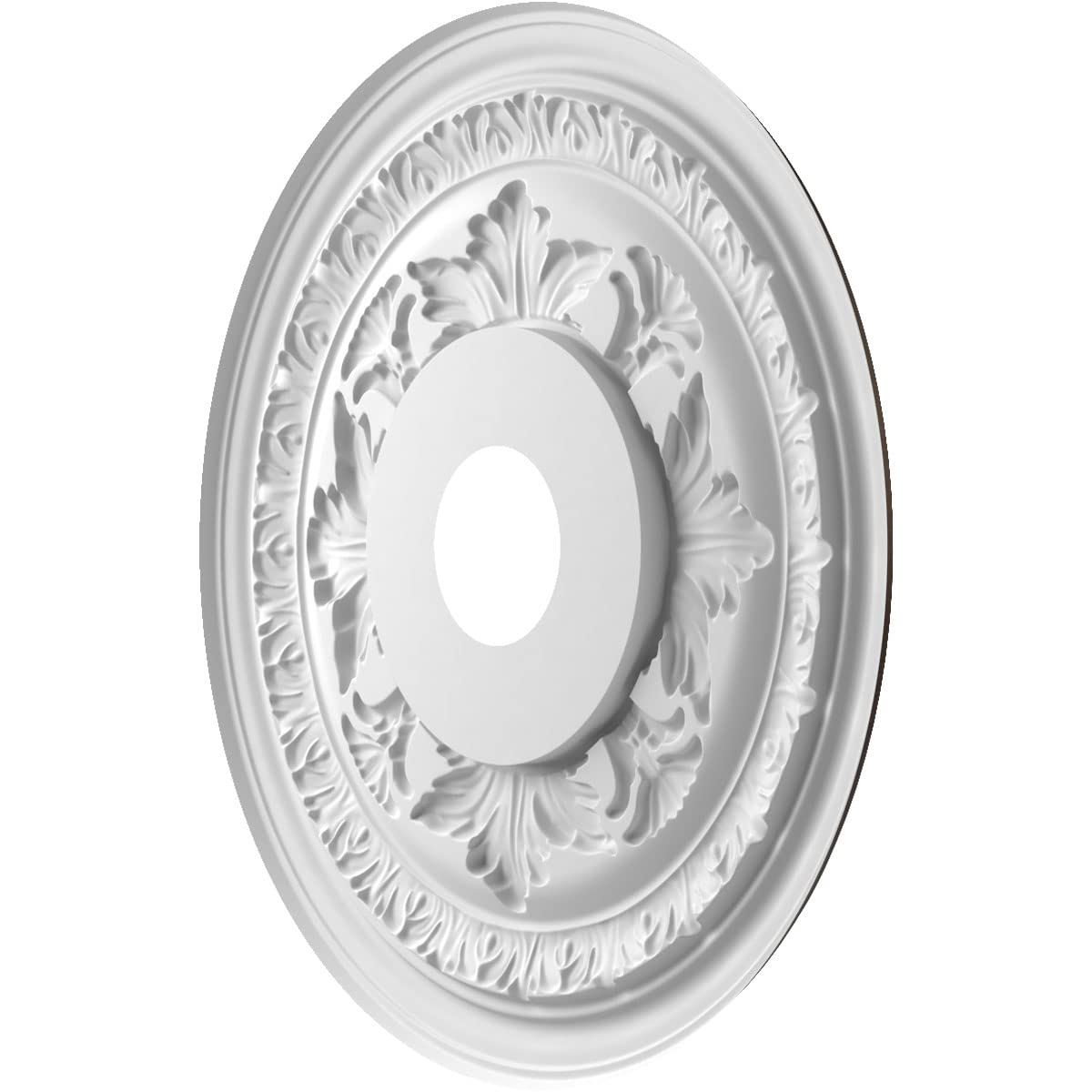 Ekena Millwork Cmp19Bacab Baltimore Thermoformed Pvc Ceiling Medallion (Fits Canopies Up To 7 3/4), 19Od X 3 1/2Id X 1P, Metalli