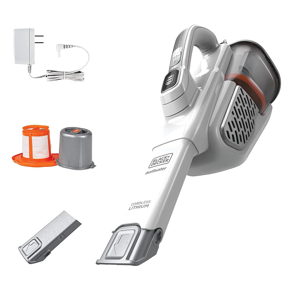 Black+Decker Dustbuster Handheld Vacuum, Cordless, Advancedclean+, White (Hhvk320J10)