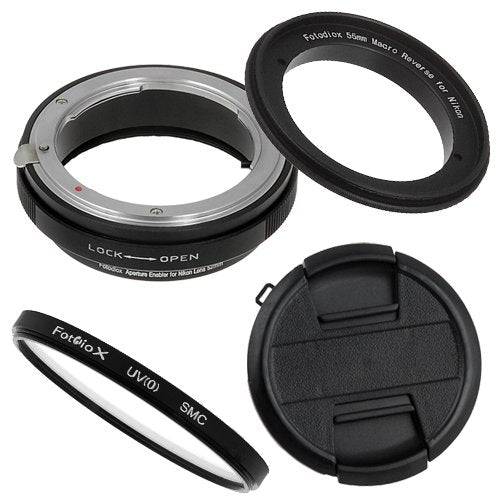Fotodiox 55mm Macro Reverse Ring Filter Kit Compatible with 55mm Filter Thread Lenses to Nikon F-Mount Cameras - with UV Filter,