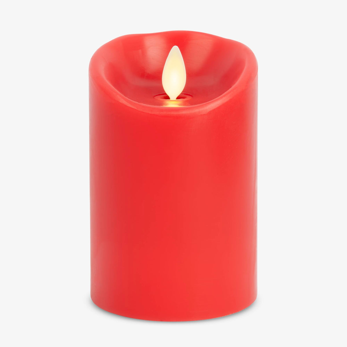 Luminara Flameless Led Battery Operated Flickering Pillar Moving Flame Candles (True Red, 3 X 4.5)