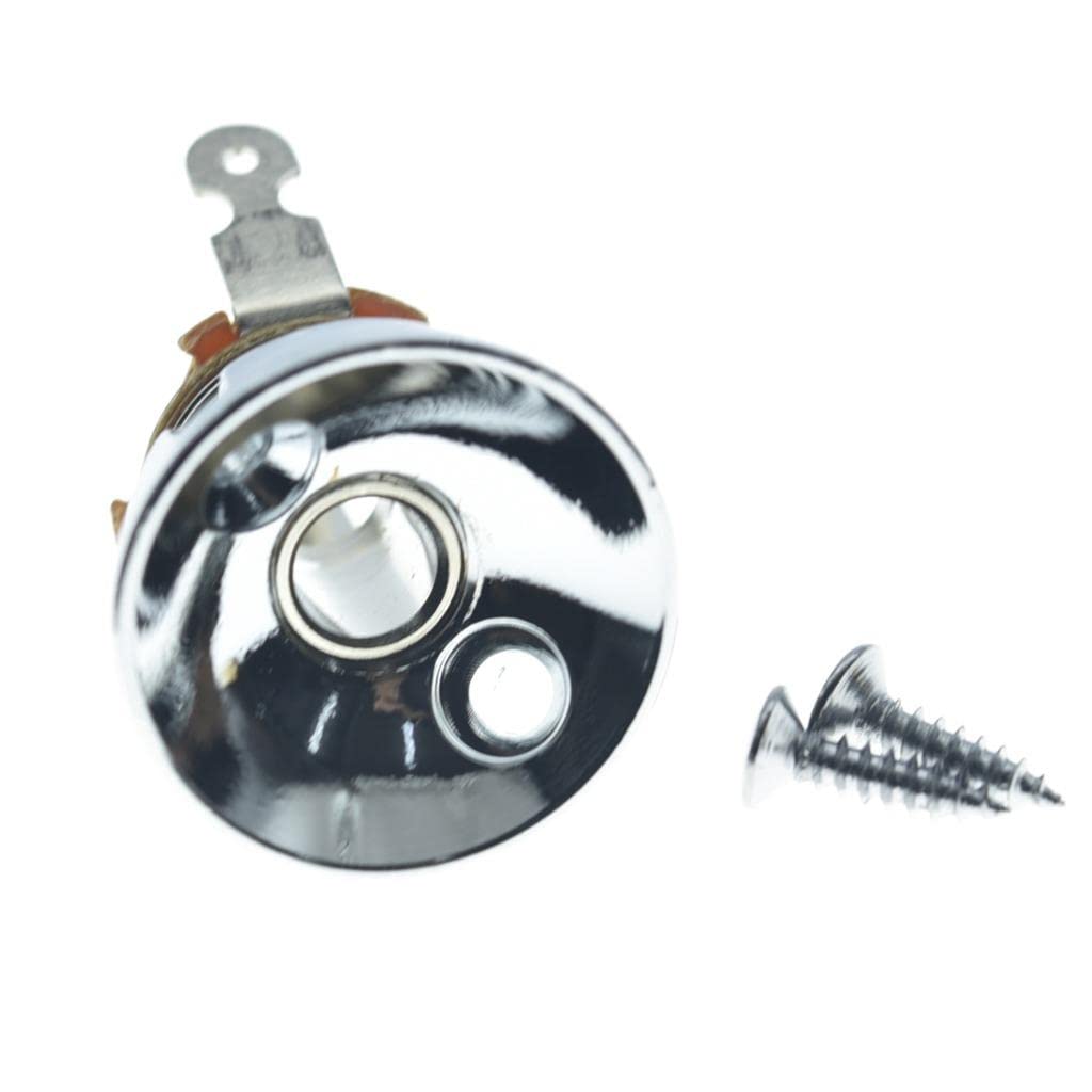 Kaish Chrome Brass Metric Electric Guitar Jackplate Electrosocket Jack Plate With Brass Output Mono Jack And Screws For Fender T