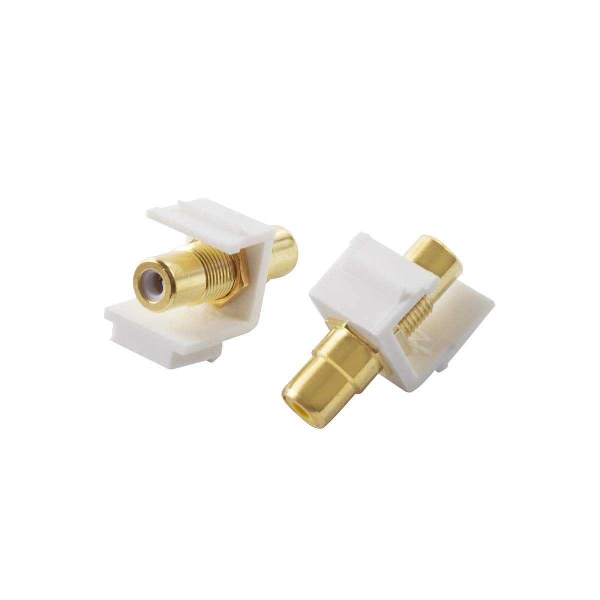 Teninyu 5 Pack Rca Keystone Jack Insert Connector Socket Female Snap In Adapter Port Gold Plated Inline Coupler For Wall Plate O