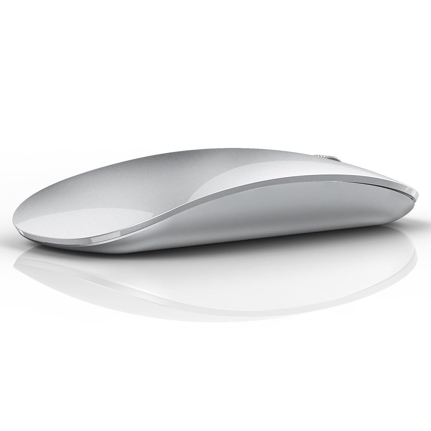 Tenmos M18 Bluetooth Mouse, Usb C Rechargeable Wireless Mouse, Triple Mode (Dual Bluetooth+Usb) Computer Silent Mice Portable With Usb Receiver And Type C Adapter For Laptop/Macbook/Ipad/Pc   Silver
