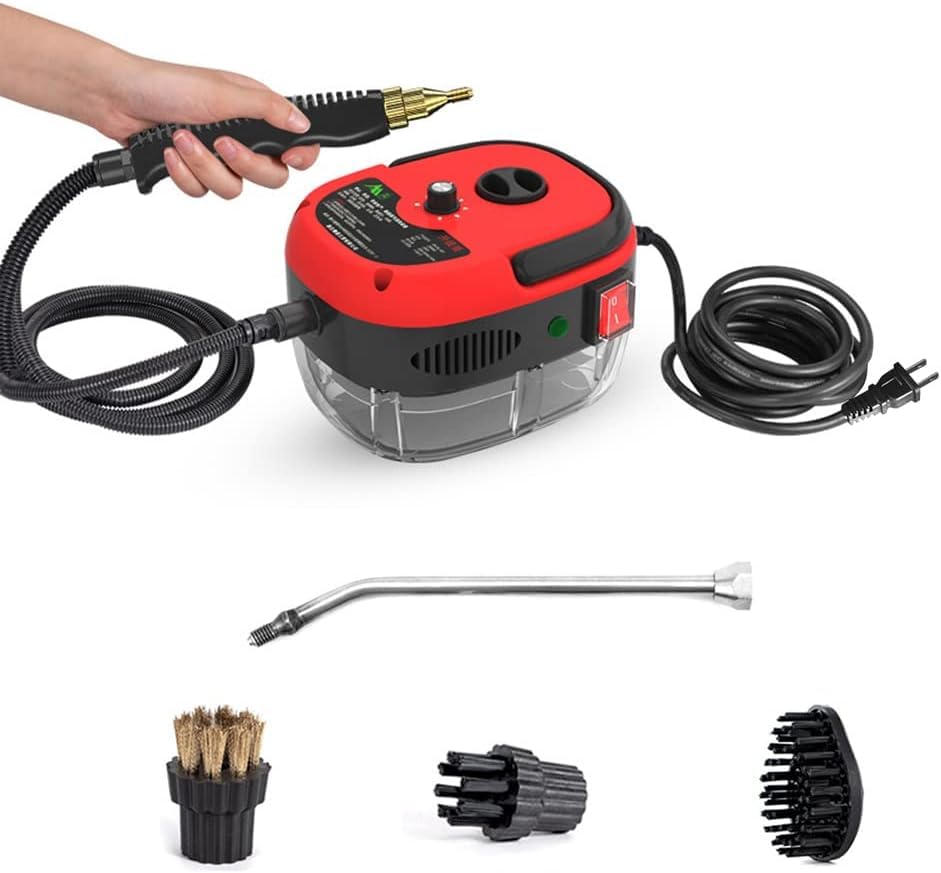 Irishom 2500W Handheld Steam Cleaner High Temperature Pressurized Steam Cleaning Machine Portable Car Steamer With Brush Heads (