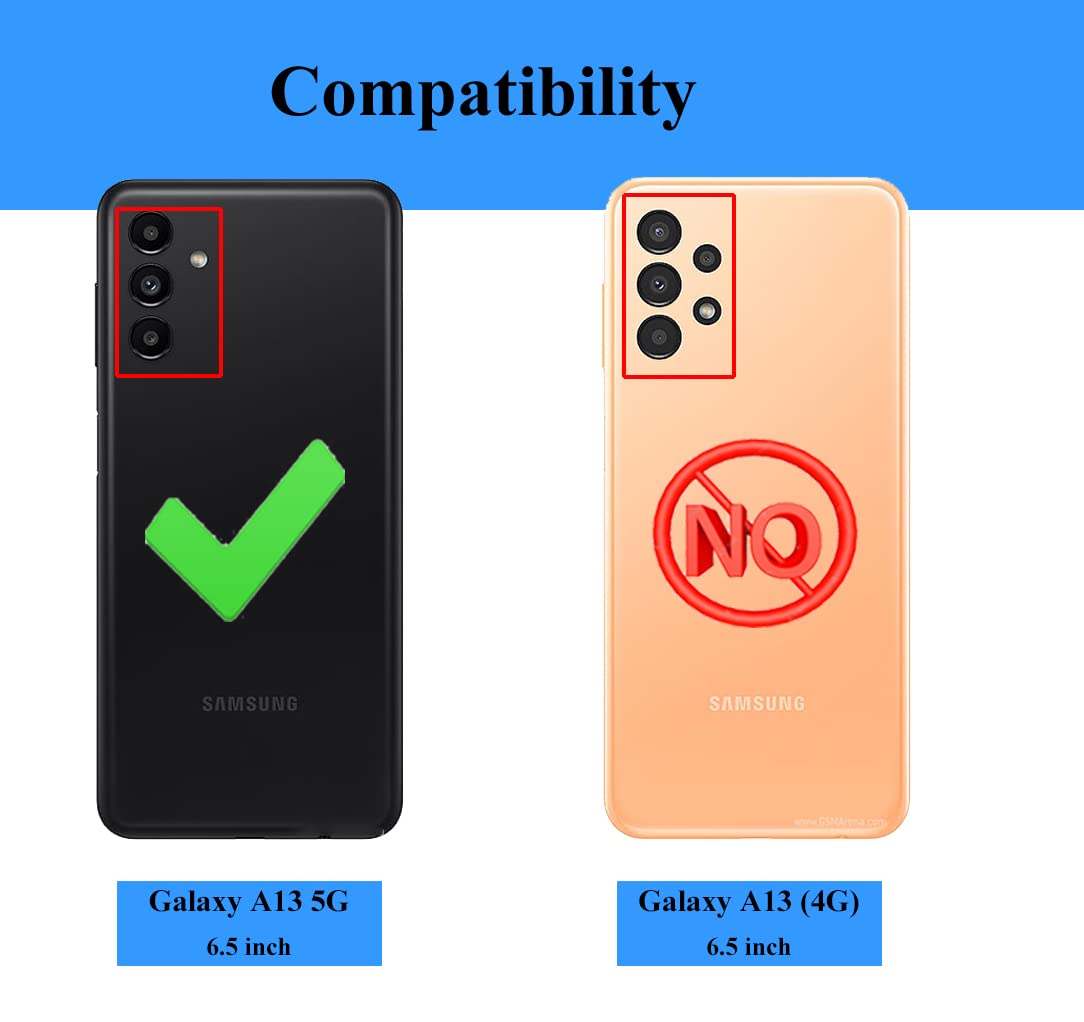 Galaxy A13 5G & A04S Case With Hd Screen Protector, Androgate Military Grade, Shockproof Cover, Ring Holder & Kickstand, Red