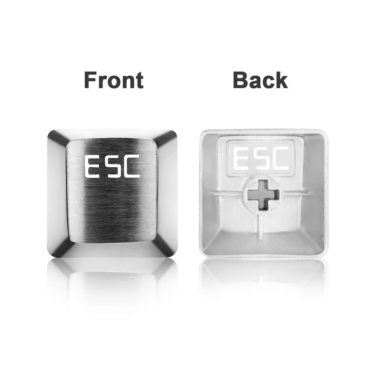 Fitlink Stainless Steel Metal Keycaps With Key Puller For Mechanical Keyboard Cherry Mx Switch(Esc) (Silver)