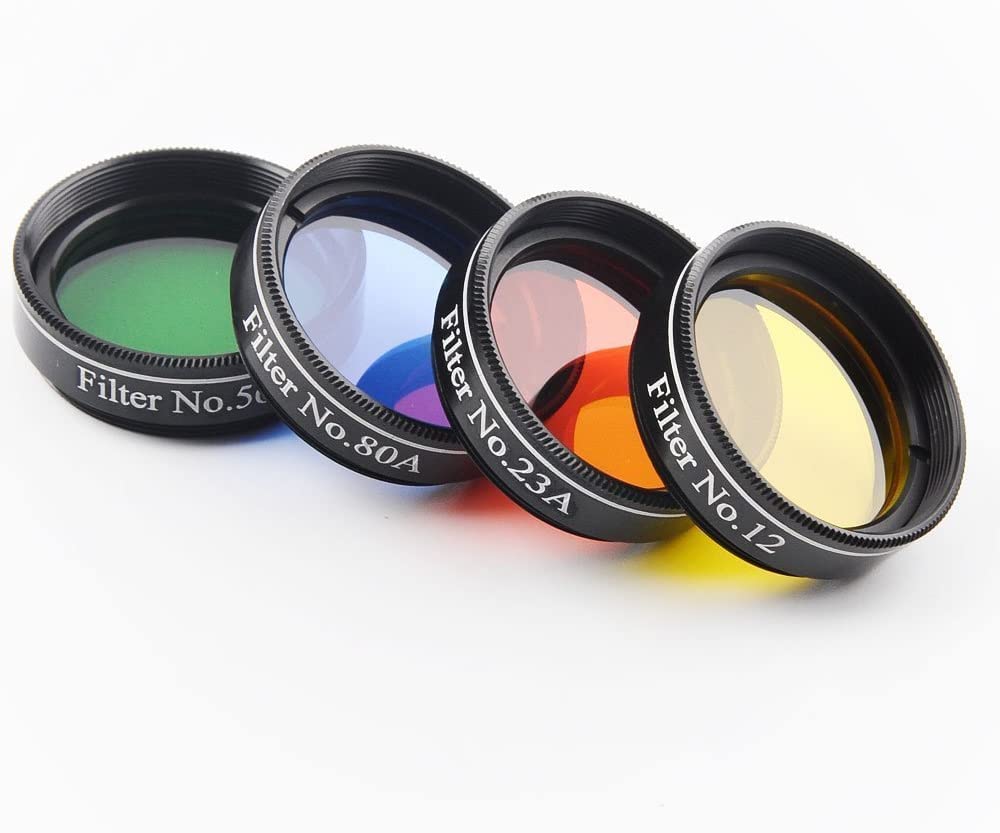 Celticbird 1.25'' Telescope 4 Color Filters Set(Red, Yellow, Green, Blue), For Celestron, Orion, Sky Watcher, Meade, William And