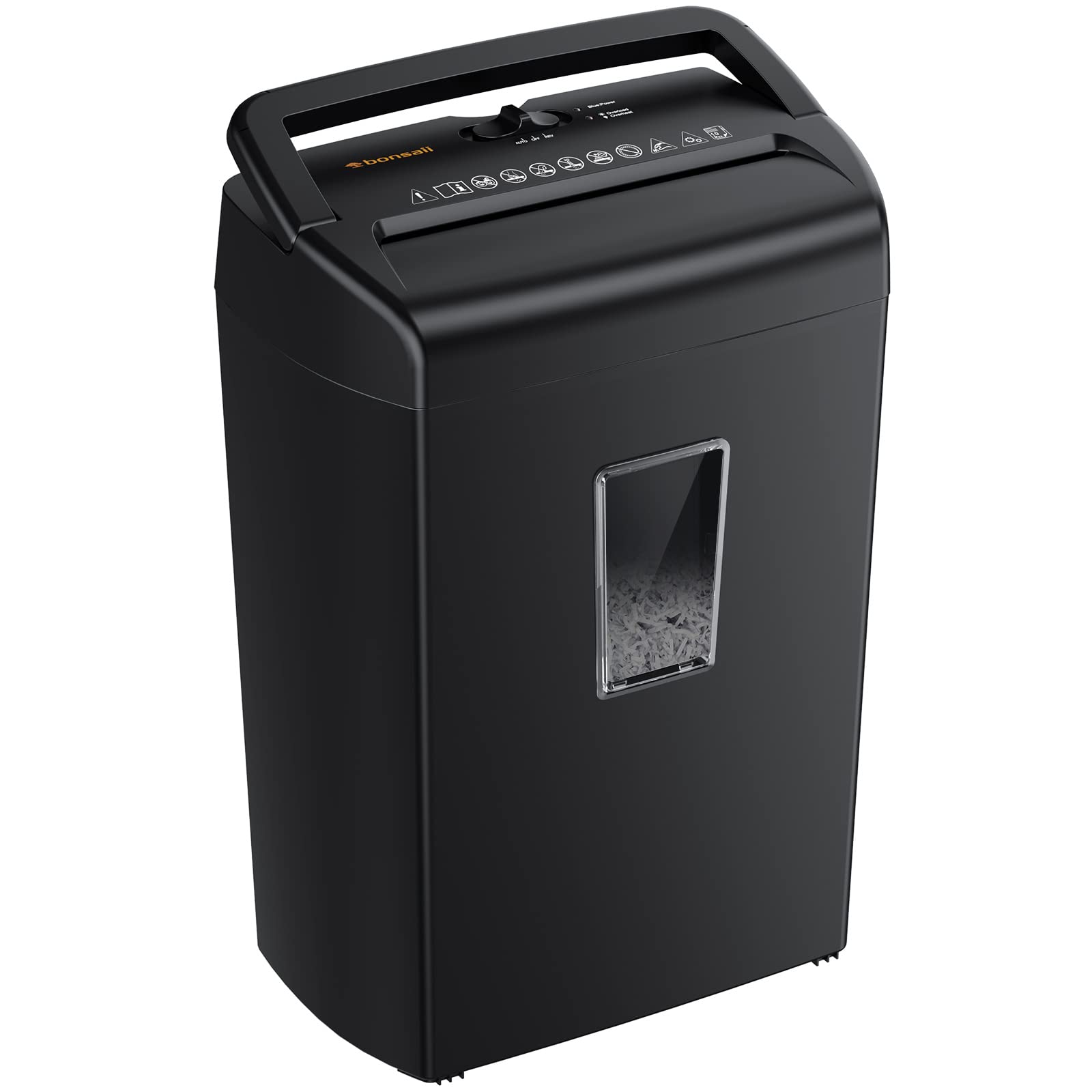 Bonsaii 10 Sheet Cross Cut Paper Shredder, 5.5 Gal Home Office Heavy Duty Shredder For Credit Card, Staple, Clip With Transparent Window(C209 D)