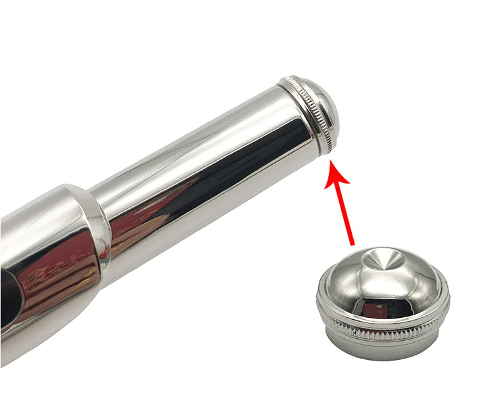 Jiayouy Silver Plated Flute Head Crown Headjoint Screw Cap Flute Repair Parts Instrument Accessory