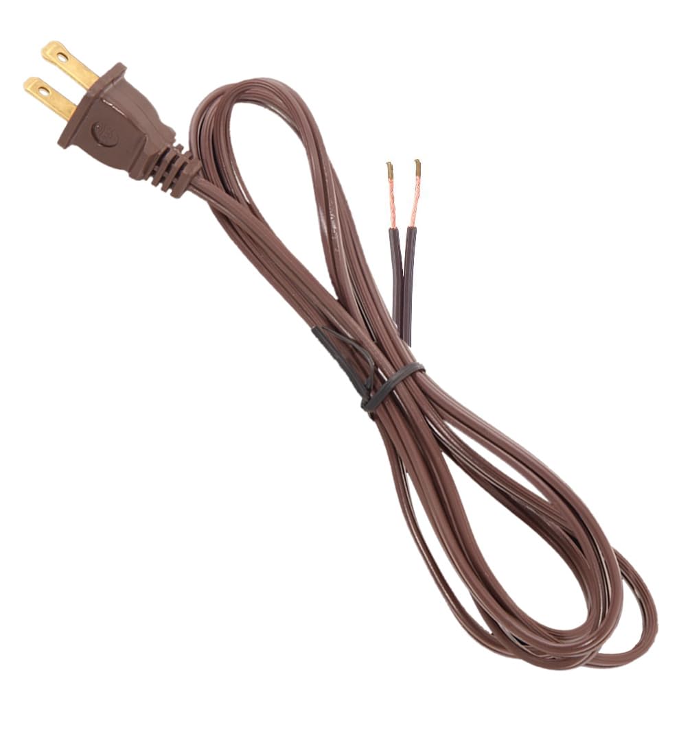 B&P Lamp Brown Lamp Cord, 12 Foot Long Spt 1 Wire, Ul Listed