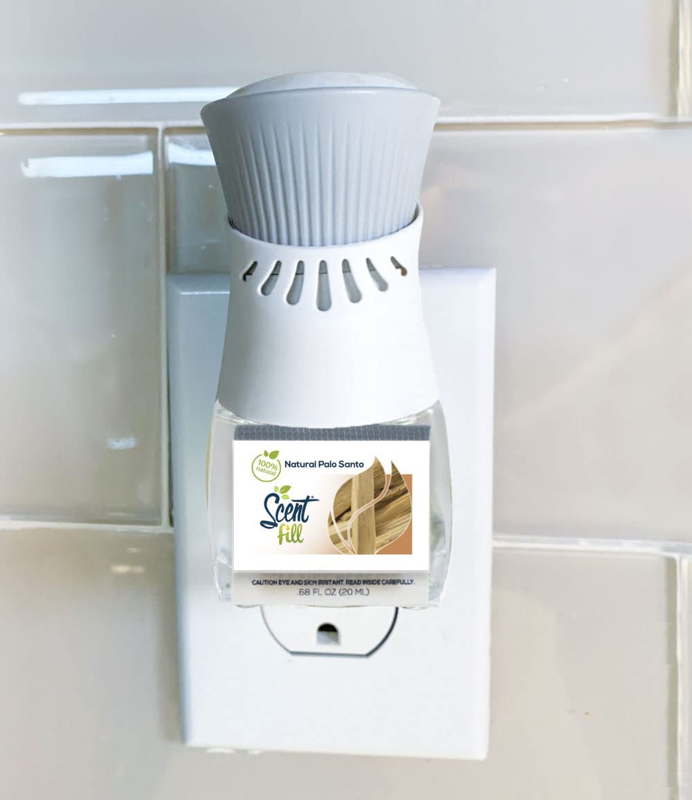 Scent Fill 100% Natural Palo Santo Plug In Air Freshener, Scented Oil Refills, 3 Refills