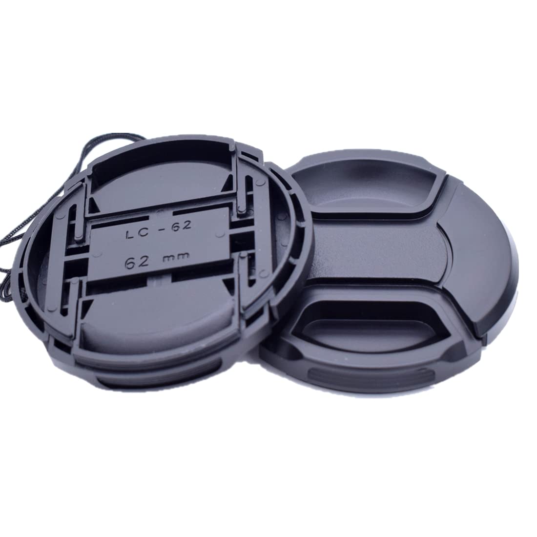 BEIZMEI 62mm Front Lens Cap Snap-on Plastic Black for Camera Lenses with 62mm Filter Thread