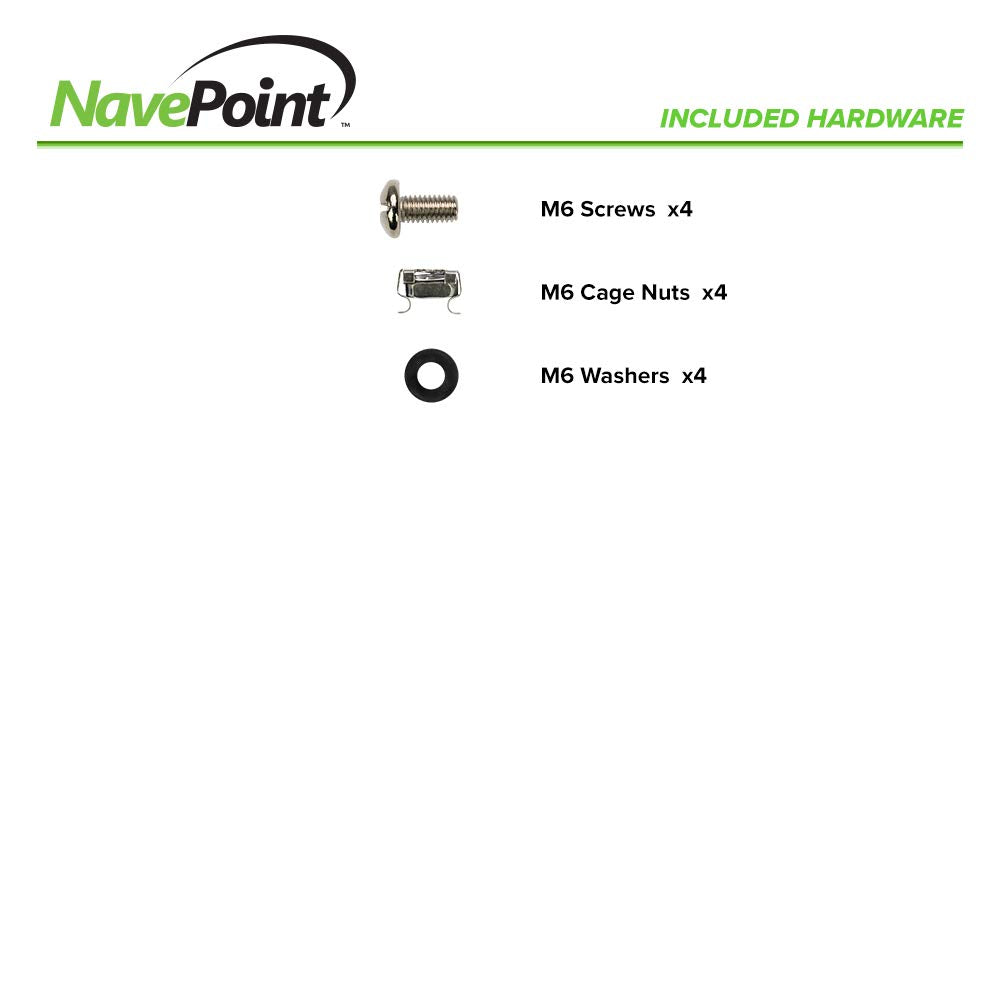 Navepoint 2U 19 Inch Universal Vented Rack Mount Cantilever Server Cabinet Shelf 14 Inches Deep Black