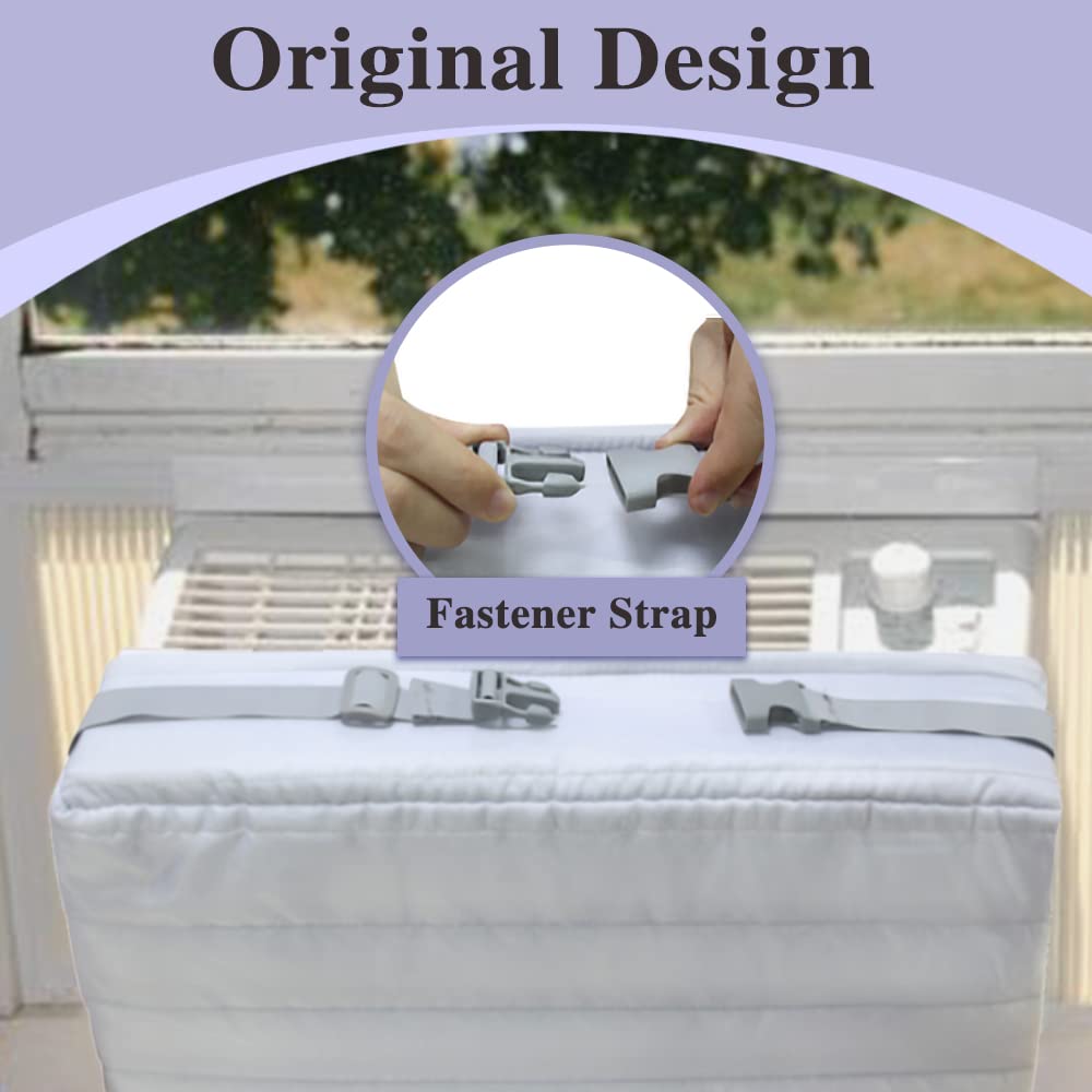 Indoor Air Conditioner Cover For Window Units, Inside Window Ac Cover For Winter, Fits Up To 25''X 18'' X 3.5''(Light Gray)